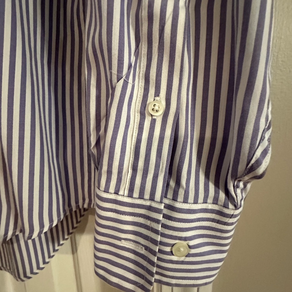 NAUTICA - MERCERIZED COTTON CLASSIC BUTTON DOWN Long Sleeve Men’s M, Striped EUC - Picture 8 of 10